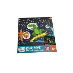 chuckle & roar PUZZLE glows in dark 100 pieces roar some dinosaurs